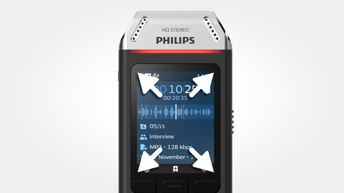 Large color display for clear recording status information