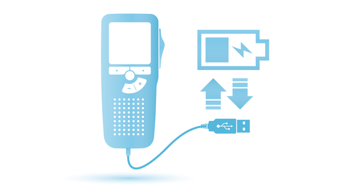 Direct charging via USB for economical recording
